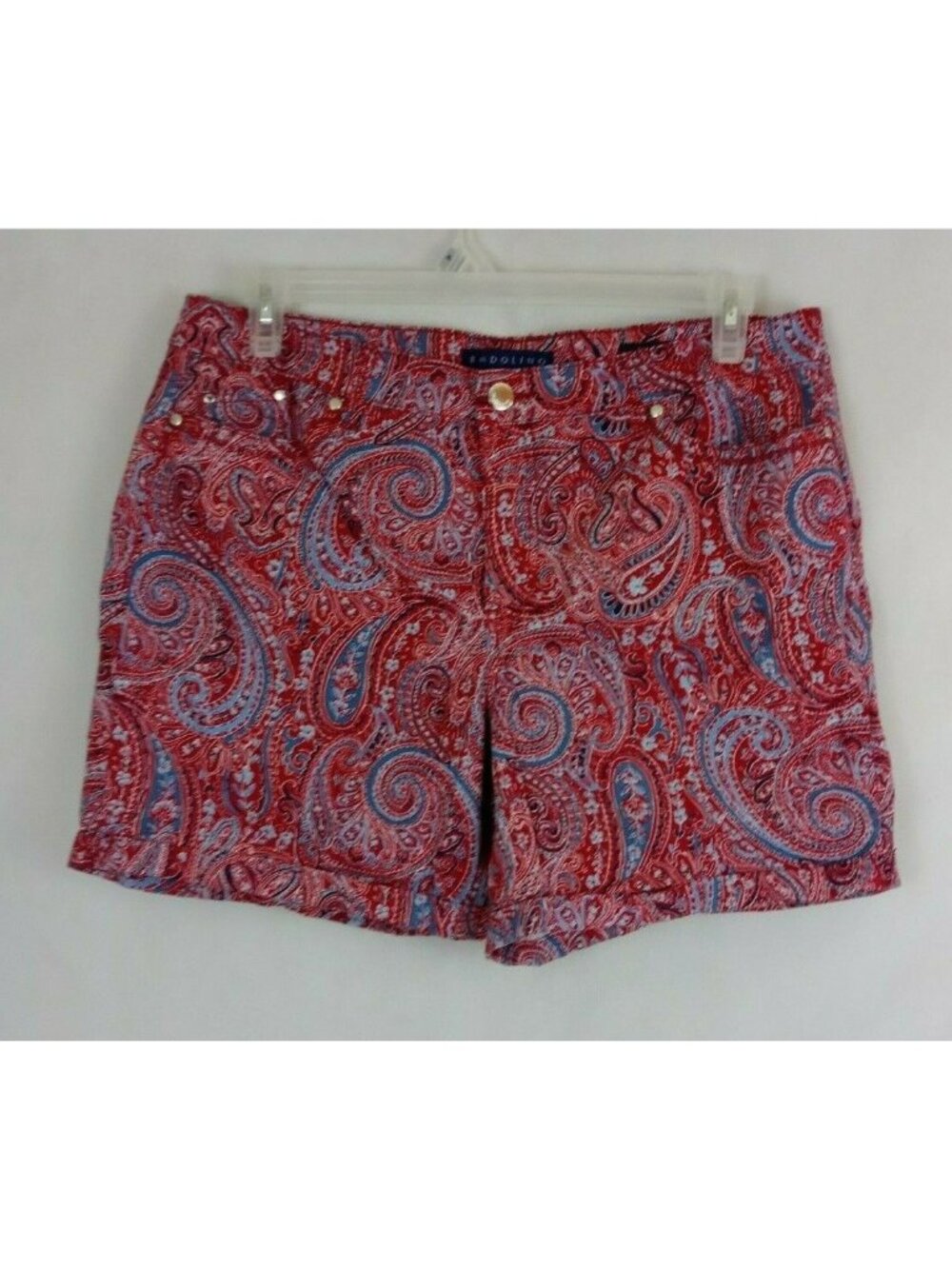 NWT Bandolino Amy 5-Pocket Stretch Shorts Bonfire Paisley Ceremony Sz 14